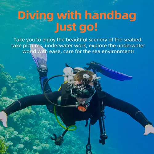 Vista 5 de TUXING Diving Ventilator, Tankless Portable Rechargeable Scuba Underwater Diving Tank, Diving Ventilator Accessories No Tank Needed, Waterproof for