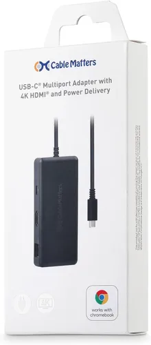Vista 8 de Cable Matters [Funciona con certificado Chromebook] 4K @60Hz USB C Hub HDMI, adaptador multipuerto USB-C con HDMI, 2X USB3.0, Gigabit Ethernet y PD