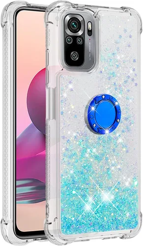 Vista 16 de Funda a prueba de golpes para Xiaomi Redmi Note 10S/Note 10 4G, brillante brillante corazón de diamante arco iris arena movediza transparente TPU