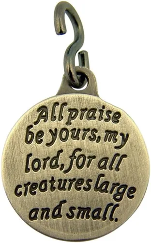 Vista 2 de Religious Gifts Medalla de collar de San Francisco de Asís de peltre, 1 pulgada
