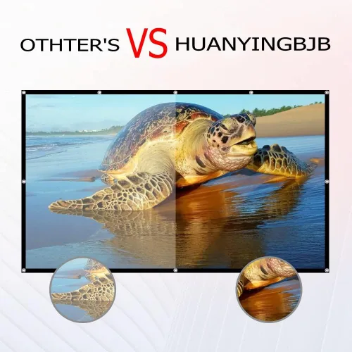 Vista 2 de Pantalla de proyector frontal trasera 4K 16:9 HD, plegable, de doble cara, portátil para cine en casa (60 pulgadas)
