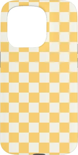 Vista 14 de Yellow Checkered Checker Checkerboard Classic Pattern Case for iPhone 17