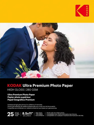 Vista 11 de Kodak Papel fotográfico brillante de 4 x 6 pulgadas, 100 unidades de 66 libras - 8.47 oz/m (41175-9891181). Este producto no es compatible