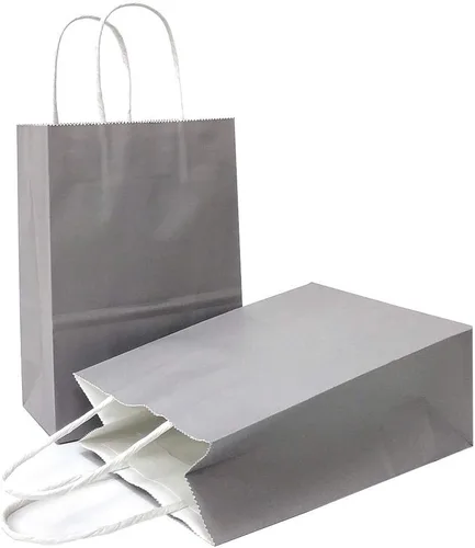 Vista 34 de AZOWA Bolsas de regalo Mini bolsas de papel kraft con asas (6 x 4.3 x 2.4 pulgadas, color morado claro, 50 unidades)