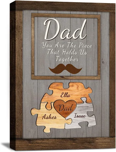 Vista 8 de Eternalart Regalos únicos para papá, abuelo, esposo de hija, hijo, esposa, impresiones en lienzo personalizadas con nombres de niños para padre
