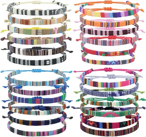 Vista 15 de String Boho Bracelet Ankle Adjustable Beaded Anklets,Handmade Surfer Beach Bracelets,Colorful Braided Bracelets String Rope Anklets Bracelets
