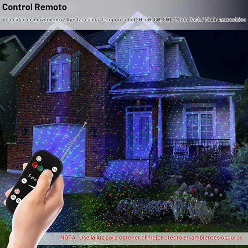 Vista 4 de Poeland Proyector Láser de Luces de Navidad con Control Remoto y Bloqueo de Seguridad, Luces de Jardín de Halloween para Interiores, Exteriores