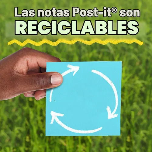 Vista 8 de Dispensador de notas Post-it con notas Post-it emergentes, base negra con parte superior de acero, 1 bloc de notas superadhesivas Aqua Splash de 3 x