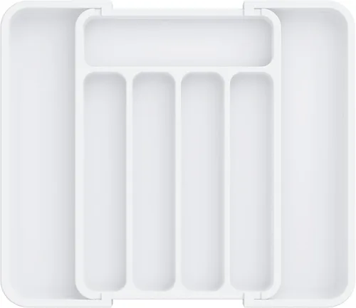 Vista 20 de Aujen Organizador de cubiertos – Organizador de cajones de cocina expandible, organizador de utensilios ajustable, bandeja de cubiertos