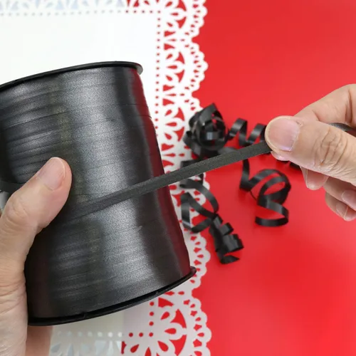 Vista 3 de GIFTEXPRESS 500 yardas de cinta rizadora negra/cinta de globo/cuerdas de globos/suministros de cintas de envoltura de regalos