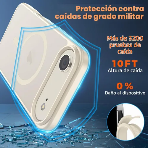 Vista 4 de zapica - Carcasa magnética para iPhone Air, color blanco antiguo with Screen Protector, Compatible with MagSafe, Military Grade Drop Protection