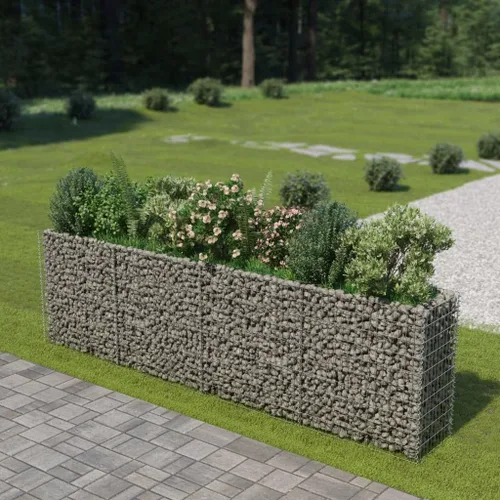 Vista 15 de Gabion cama elevada, cestas de gaviones, camas de jardín galvanizadas, gaviones, pared de gaviones, alta capacidad de carga, acero galvanizado 35.4