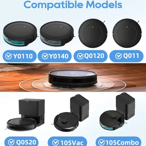 Vista 3 de Paquete de 4 cepillos laterales de repuesto compatibles con Roomba Combo y Vac Essential Series, cepillos de barrido de bordes para aspiradora robot