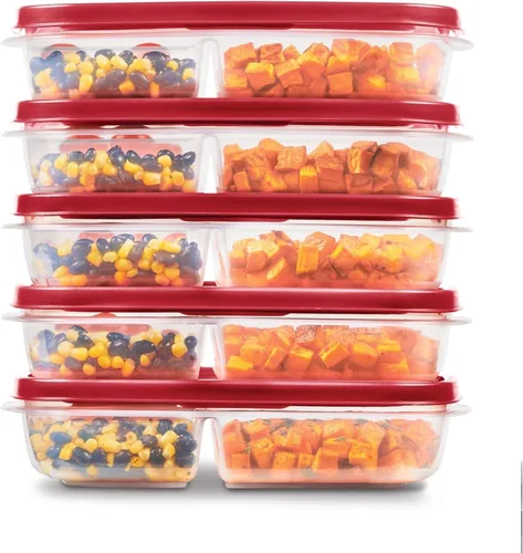 Vista 7 de Rubbermaid EasyFindLids Contenedores de almacenamiento de alimentos en Azul Insignia de Edición Especial, 42 piezas