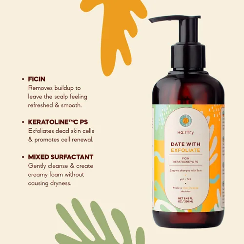 Vista 3 de Date With Exfoliate - Champú exfoliante enzimático multifunción con ficina - Para limpieza profunda y refrescante del cuero cabelludo - Net 8.45 Fl.