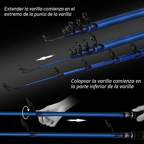 Vista 6 de KastKing Compass Telescopic Fishing Rods and Combo, Easy to Travel