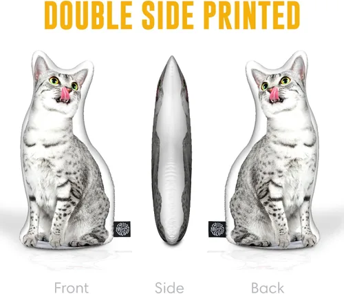 Vista 5 de All About Vibe - Almohada personalizada 3D de gato para sofá, cama, decoración y recuerdo - Mini de 10