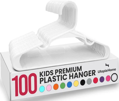 Vista 15 de Utopia Home - Perchas para niños, paquete de 20 perchas para armario de bebé de 11.5 pulgadas, color rosa bebé Perchas de plástico para bebés Se