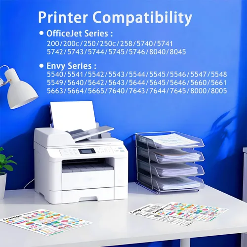 Vista 2 de Cartuchos de tinta 62XL de alto rendimiento compatibles con HP 62, compatible con impresoras HP Envy 5540 5640 5660 7644 OfficeJet 5740 5741 8040