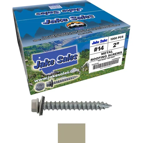 Vista 147 de TORNILLOS PARA TECHOS DE METAL #14: (250) Tornillos x 1" ABC GRIS Tornillo para techo de chapa metálica con cabeza hexagonal y arandela.