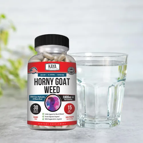 Vista 7 de Kaya Naturals Horny Goat Weed para hombres y mujeres, complejo de 1560 mg con maca, palma enana americana, ginseng, suplemento de vitamina