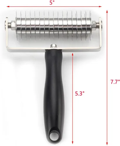 Vista 2 de Pastry Lattice Roller Cutter - EVNSIX Stainless Steel Professional Dough Lattice Top Pie Pizza Bread Pastry Crust Lattice Roller Cutter
