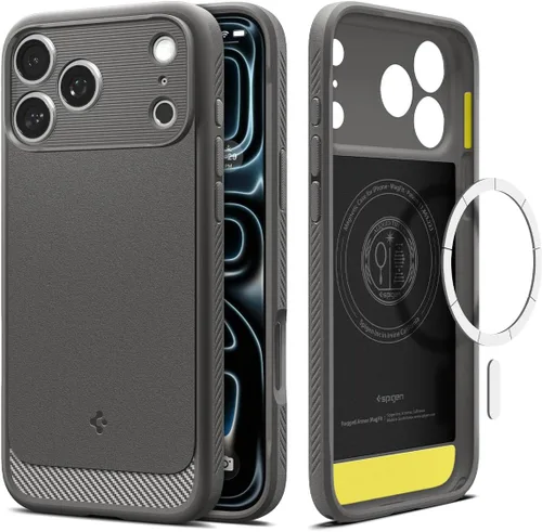 Vista 16 de Spigen - Rugged Armor MagFit - Funda diseñada para el iPhone 15 Pro (2023) [Protección de grado militar] Compatible con MagSafe - Negro mate