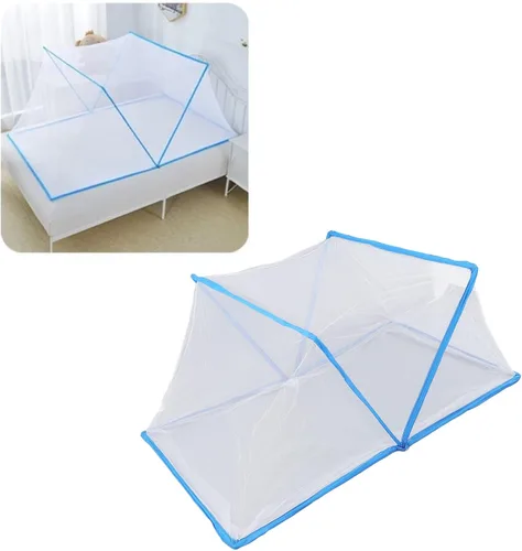 Vista 2 de Tienda de campaña portátil, plegable, fácil de almacenar, para niños, para viajes (azul)