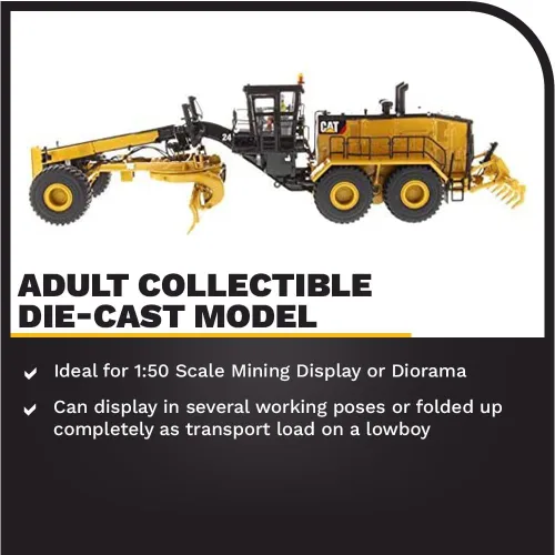 Vista 3 de Diecast Masters Motoniveladora Caterpillar 24 - Serie High Line Escala 1/50