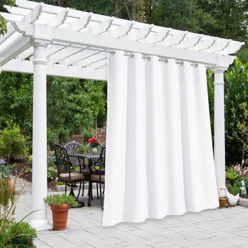 Vista 47 de NICETOWN Cortina para Exteriores para Patio Impermeable de 84 Pulgadas de Ancho, Aislamiento Térmico con Ojales Antioxidantes Bloqueo UV Cortina