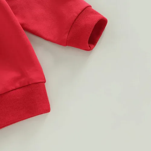 Vista 68 de Conjunto de 2 piezas de ropa para bebé y niño, sudadera con cuello redondo con letras y pantalones casuales de otoño e invierno B Negro-marrón