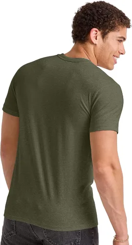 Vista 2 de Hanes Camiseta Ligera Originals para Hombre, Camisetas de Cuello Redondo para Hombres, Camiseta Tri-Blend, Disponible en Talla Tall Miltary Gren