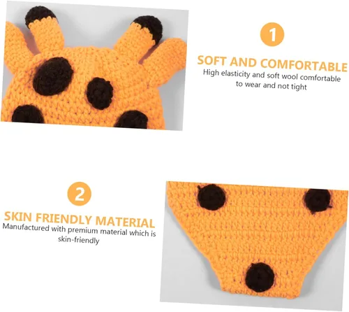 Vista 3 de Didiseaon 1 Set Giraffe Photo Suit Elastic Costume Infant Clothing Adorable Costume Props Newborn Skin- Friendly Shorts Baby Suits Baby Clothing