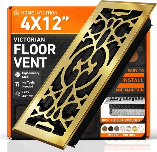 Vista 43 de Cubiertas de ventilación de piso 2X10 con trampa de malla, registro de piso con calor y aire, ventilación de piso metálica transitable para conducto