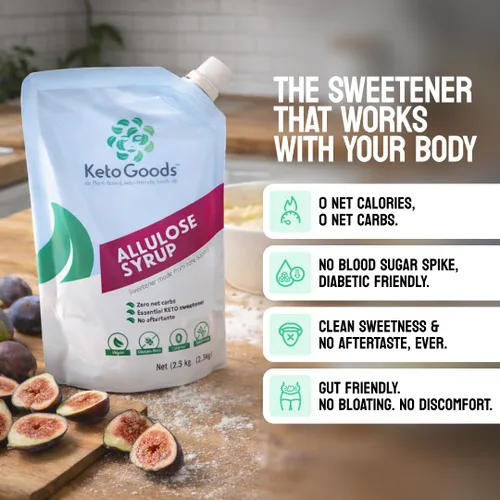 Vista 7 de Keto Goods Edulcorante de alulosa - Jarabe keto sin azúcar, cero calorías sin carbohidratos, alulosa líquida sin impacto glucémico, 16 onzas
