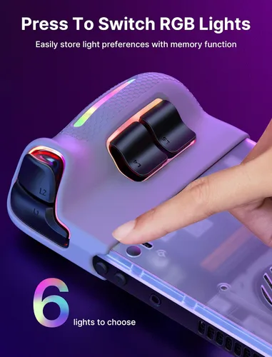 Vista 4 de JSAUX Placa trasera transparente RGB compatible con Steam Deck OLEDLCD, carcasa trasera de repuesto transparente compatible con Steam Deck - PC0106