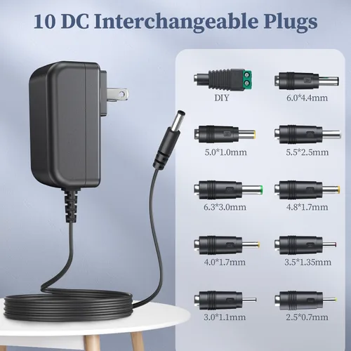 Vista 3 de 20V 30W Max AC DC adaptador de fuente de alimentación con 10 conectores