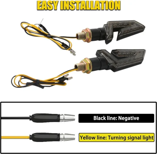 Vista 4 de DREAMIZER 4 luces intermitentes de motocicleta con flecha, 15 LED, 12 V, intermitentes de motocicleta, lámpara ámbar, compatible con motocicletas