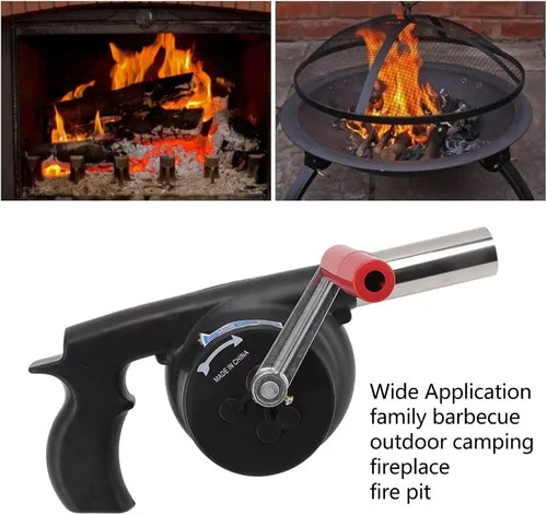 Vista 2 de Ventilador de barbacoa para cocinar al aire libre, soplador de aire portátil ligero y portátil, ahorro de tiempo, soplador de barbacoa ABS duradero