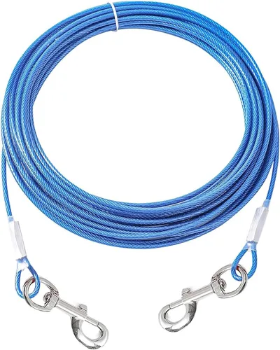 Vista 10 de Cable de amarre para perros, cable de 10 pies para perros, cable de amarre para perros pequeños de hasta 60 libras, correa para perros para patio
