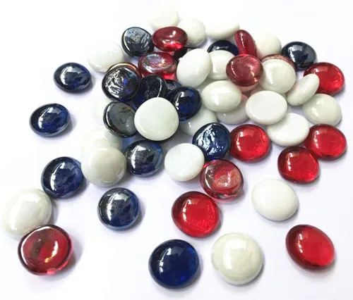 Vista 4 de Piedras preciosas de vidrio, 4 libras (4 libras) canicas planas para rellenos de jarrones, decoración de acuario, decoración de fiesta Ámbar