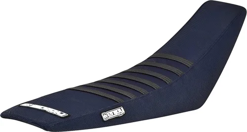 Vista 2 de Enjoy Mfg Funda de asiento compatible con KTM SX 2019-2022 SXF 125-450 - #173 (todas las costillas KTM azul/negro con logotipo de disfrute)