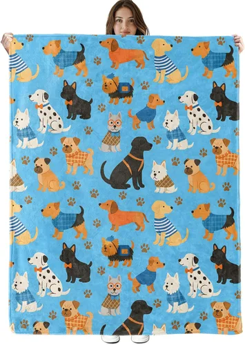 Vista 8 de Bonita manta de bulldog francés, ligera, acogedora y colorida con anillos flotantes, manta de regalo para mujeres y niñas, 40 x 50 pulgadas, manta