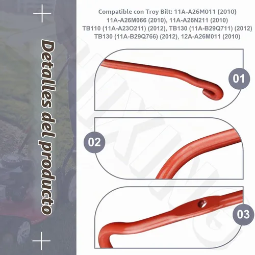 Vista 7 de Mango de control de cuchilla de cortacésped 747-05214D compatible con MTD, Troy Bilt, Craftsman, Yard Man para 11A-A26M011 (2010)