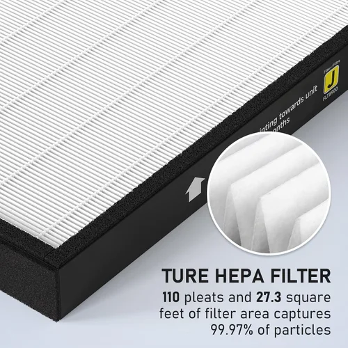 Vista 3 de Filtro J de repuesto FLT5900 y bombilla LB4000, paquete de 2 para purificadores de aire AC5900WCA/AC5900WDLX True HEPA H13 + combo de carbón