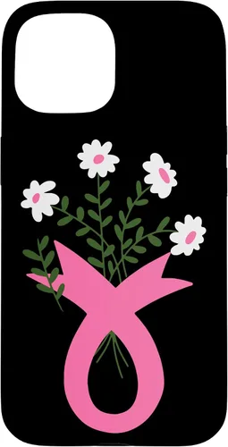 Vista 6 de Flower Jar Pink Ribbon Breast cancer Awareness Month Women Case for iPhone 16