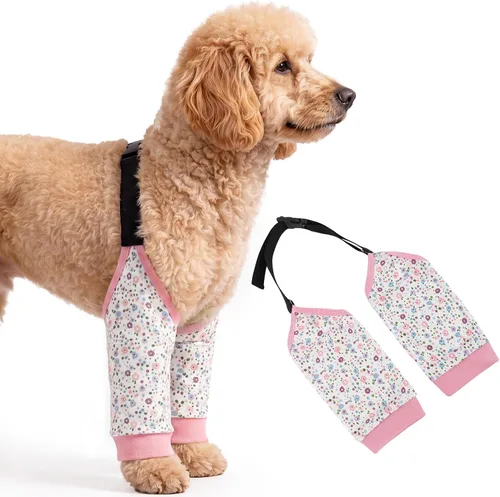 Vista 6 de ROZKITCH Manga de pierna para cirugía de perro para piernas delanteras, protector de rodilla para evitar lamer la herida, codo de herida, manga
