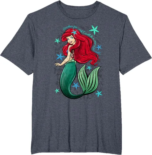 Vista 35 de Disney The Little Mermaid - Camiseta con notas musicales de Ariel, talla S Blanco