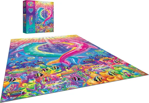 Vista 3 de RoseArt Lisa Frank Foil Dancing Dolphins - Rompecabezas de 300 piezas