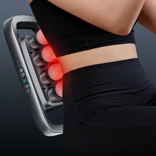 Vista 7 de Pistola de masaje de tejido profundo de 16 cabezas, masajeador muscular de percusión silencioso, 3 modos, 30 intensidades, masajeador de mano